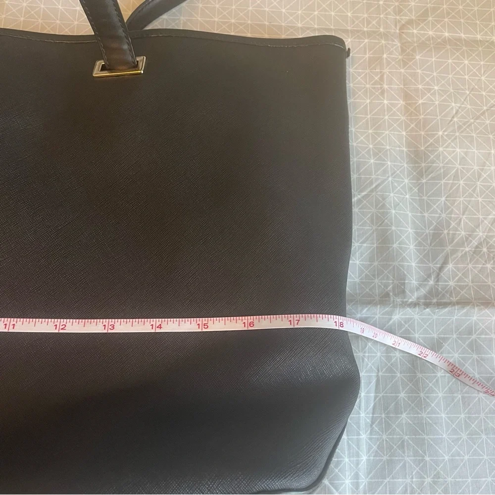 Lo & Sons Seville 13” Laptop Tote Black Saffiano Leather + Extra Shell